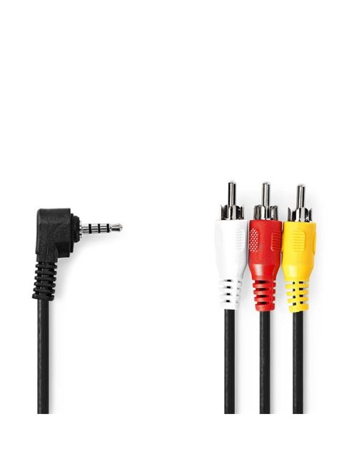 Nedis CVGL22400BK10 audio - video AV kábel, 3,5mm jack - 3x RCA, 1m