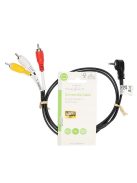 Nedis CVGL22400BK10 audio - video AV kábel, 3,5mm jack - 3x RCA, 1m