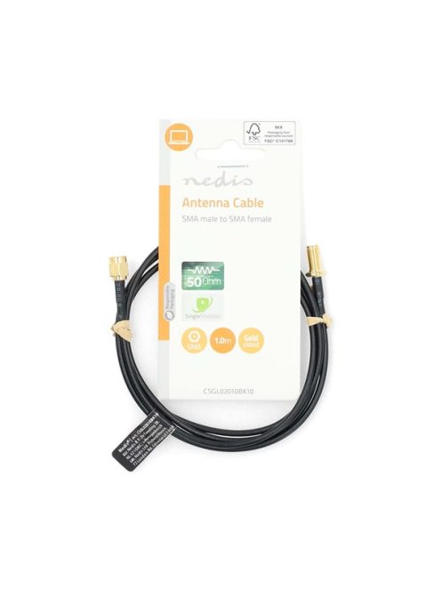 Nedis CSGL02010BK10 SMA kábel, 50 Ohm, 1m