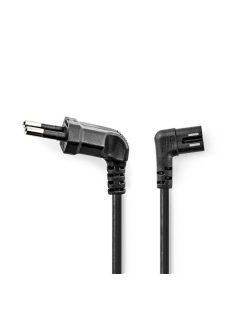   Nedis CEGL11055BK20 tápkábel, Euro dugó,  IEC-320-C7,  pipa, szögben balra, 2m, fekete