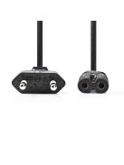 Nedis CEGL11040BK50 táp kábel IEC-320-C7, 2 x 0.75 mm, hossz 5m