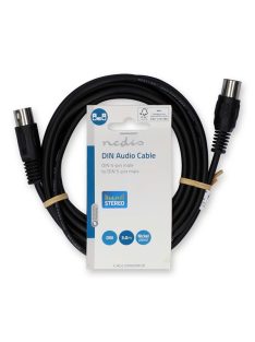   Nedis CAGL20000BK30 DIN audio kábel, DIN 5 tűs dugó, Nikkelezett, 3 m