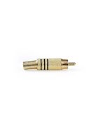 Nedis CAGP24900BK RCA csatlakozó, 10 db, Egyenes, Aranyozott,  Forrasztó, Kábel bemeneti átmérő: 7,0 mm, Fém, Fekete