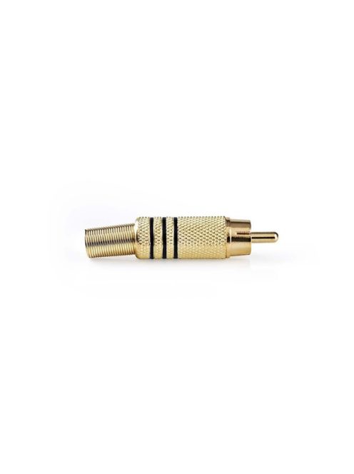 Nedis CAGP24900BK RCA csatlakozó, 10 db, Egyenes, Aranyozott,  Forrasztó, Kábel bemeneti átmérő: 7,0 mm, Fém, Fekete