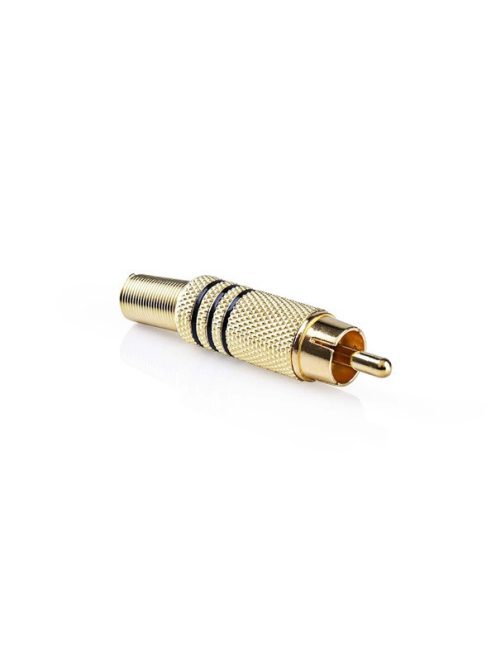 Nedis CAGP24900BK RCA csatlakozó, 10 db, Egyenes, Aranyozott,  Forrasztó, Kábel bemeneti átmérő: 7,0 mm, Fém, Fekete