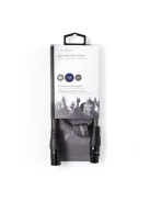 Nedis COTH15012GY05 DMX adapter kábel, XLR 3 tűs dugó, XLR 3 tűs anya,  Nikkelezett, 0,50 m,  kerek, PVC, Sötétszürke