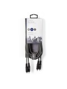 Nedis COTH24200GY30 sztereo audio kábel, 2x RCA dugó,  2x RCA dugó, Nikkelezett,  3 m, rugalmas