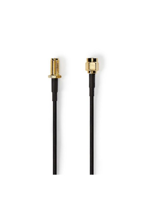Nedis CSGL02210BK30 SMA kábel, RP SMA férfi, RP SMA női, Aranyozott, 50 Ohm, Egyetlen árnyékolt, 3,00 m, kerek
