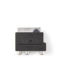   Nedis CVGP31902BK SCART adapter, SCART Férfi | S-Video nő / 3x RCA nő, Nikkelezett,  Kapcsolható, ABS, Fekete, 1 db
