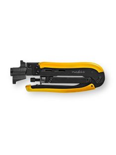   Nedis CSGG49530YE antennkábel kompresszíós fogó, fekete/sárga, ABS, acél,