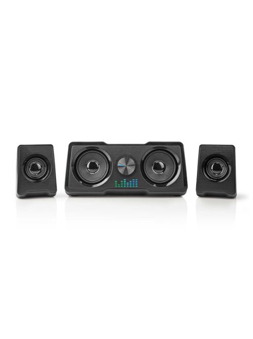 Nedis GSPR21022BK gamer hangszóró készlet, csatornák: 2.2, USB tápellátás, 3,5 mm jack, 48 W, LED, hangerőszabályozó
