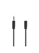 Nedis CAGB22050BK100 sztereo audio kábel, 3,5 mm jack dugó - 3,5 mm jack aljzat, 10 m