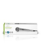 Nedis MPWD45GY dinamikus mikrofon, levehető kábel 5m, 80 Hz - 13 kHz 600 Ohm -72 dB Be/Ki kapcs.fém ezüst