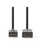 Nedis ultra HD HDMI hosszabbító (toldó) kábel CVGL34096BK20, HDMI dugó - aljzat, 4K@60Hz, ARC, 10,2 Gbps, 2 m