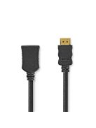 Nedis ultra HD HDMI hosszabbító (toldó) kábel CVGL34096BK20, HDMI dugó - aljzat, 4K@60Hz, ARC, 10,2 Gbps, 2 m