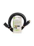 Nedis ultra HD HDMI hosszabbító (toldó) kábel CVGL34096BK20, HDMI dugó - aljzat, 4K@60Hz, ARC, 10,2 Gbps, 2 m