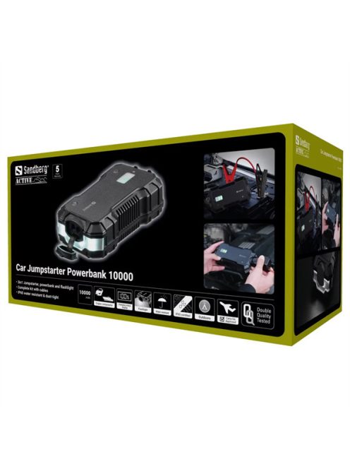 SANDBERG Hordozható akkumulátor, Car Jumpstarter Powerbank 10000