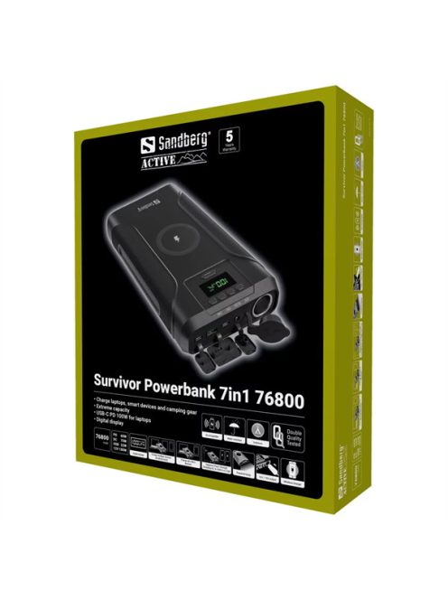 SANDBERG Hordozható akkumulátor, Survivor Powerbank 7 az 1-ben 76800