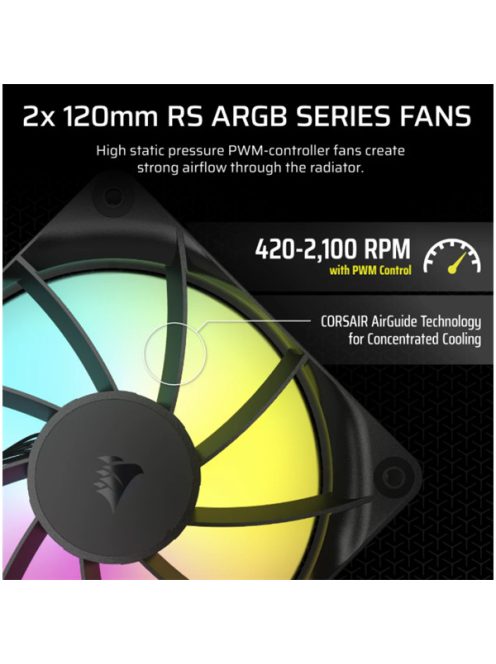 CORSAIR CPU hűtő NAUTILUS 240 RS ARGB Liquid CPU Cooler (vízhűtés), 2 Ventilátoros, LGA1851 támogatással, fekete