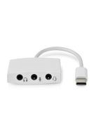 Nedis CCGB65900WT01, USB-C (USB C) dugó - 3x 3,5 mm jack aljzat, fejhallgató/headset/mikrofon csatlakozási lehetőségek