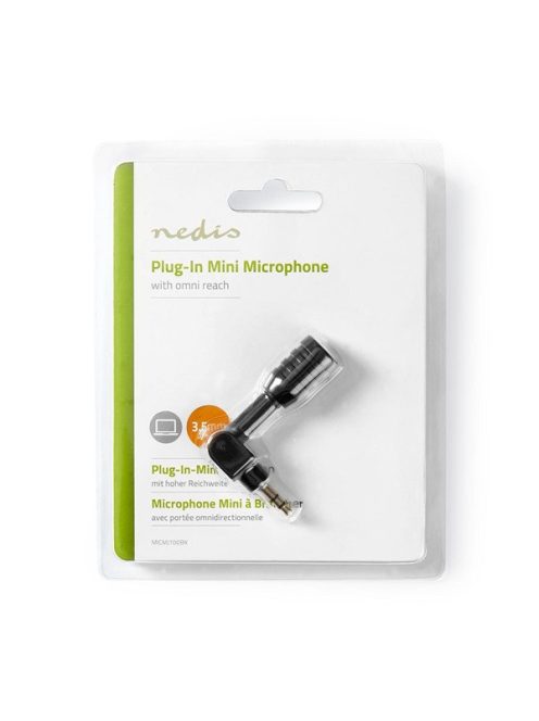Nedis MICMJ100BK notebook mikrofon, 3,5mm jack dugó