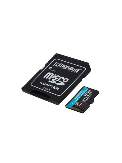 KINGSTON Memóriakártya MicroSDXC 128GB Canvas Go Plus Gen4 200R A2 U3 V30 + Adapter