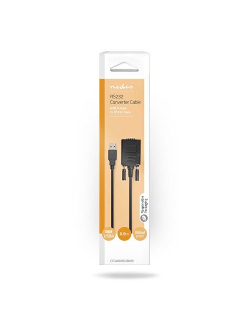 Nedis CCGW60852BK09, USB - RS232 (adapter) kábel, 0,9m