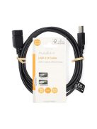 Nedis CCGL60010BK20 USB hosszabító / toldó kábel, USB2.0, hossz: 2m
