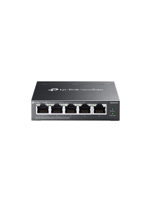 TP-LINK Switch 5x1000Mbps (1xPOE + 4xPOE+) Fémházas Easy Smart (Omada), ES205GP