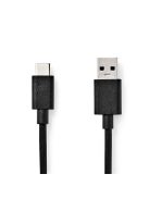 Nedis CCGL61600BK10 USB kábel, USB 3.2 Gen 1, USB-A dugó - USB-C dugó, 15 W | 5 Gbps, 1 m