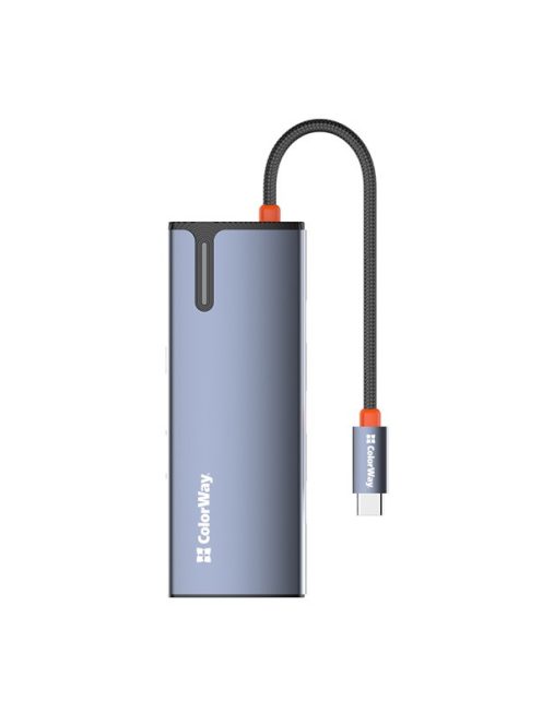 COLORWAY USB-elosztó (dokkolóállomás) CW-HUB01, ColorWay USB-C 5-b-1 Type C PD 100W/USB3.0x3/HDMI 4K
