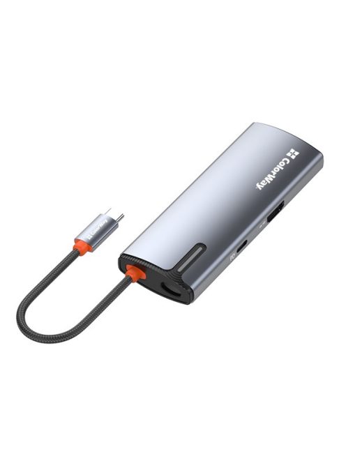 COLORWAY USB-elosztó (dokkolóállomás) CW-HUB01, ColorWay USB-C 5-b-1 Type C PD 100W/USB3.0x3/HDMI 4K
