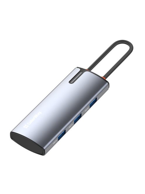 COLORWAY USB-elosztó (dokkolóállomás) CW-HUB01, ColorWay USB-C 5-b-1 Type C PD 100W/USB3.0x3/HDMI 4K