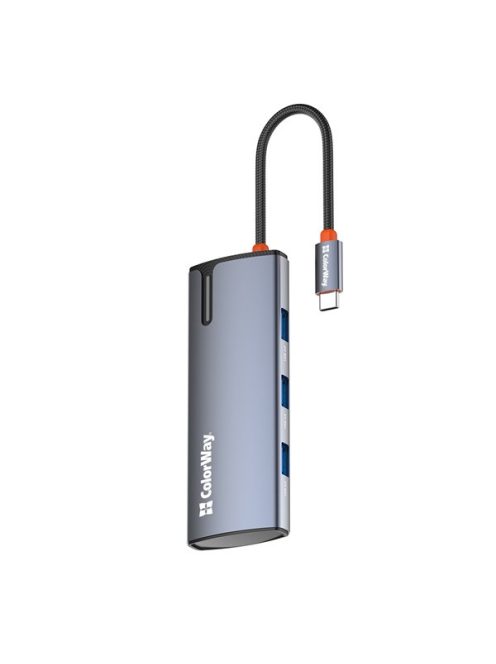 COLORWAY USB-elosztó (dokkolóállomás) CW-HUB01, ColorWay USB-C 5-b-1 Type C PD 100W/USB3.0x3/HDMI 4K