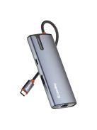 COLORWAY USB-elosztó (dokkolóállomás) CW-HUB02, USB-C 6-B-1 Type C PD 100W/USB3.0?3/HDMI 4?/RJ45