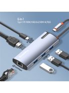 COLORWAY USB-elosztó (dokkolóállomás) CW-HUB02, USB-C 6-B-1 Type C PD 100W/USB3.0?3/HDMI 4?/RJ45