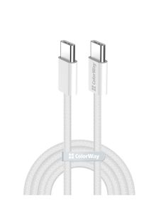   COLORWAY Kábel Type-C CW-CBPDCC061-GR, fonott pamut, PD Fast Charging 60W, 3,0A 1M szürke