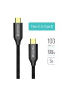 COLORWAY Kábel Type-C CW-CBPDCC062-BK, USB3.2, 20Gbps 4K PD100W, Gen2 5A 1M fekete