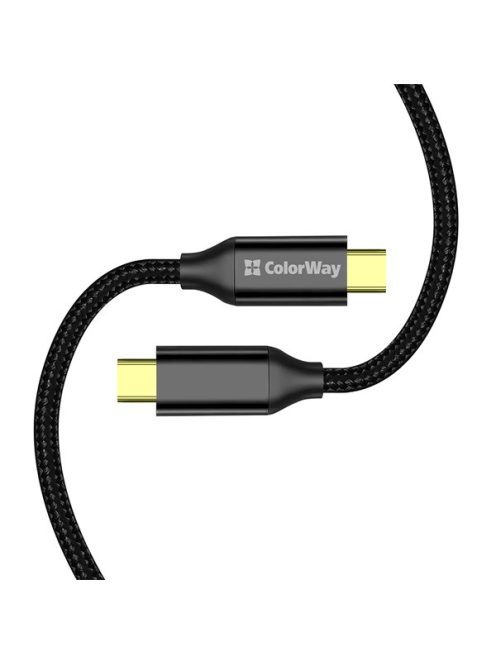 COLORWAY Kábel Type-C CW-CBPDCC062-BK, USB3.2, 20Gbps 4K PD100W, Gen2 5A 1M fekete