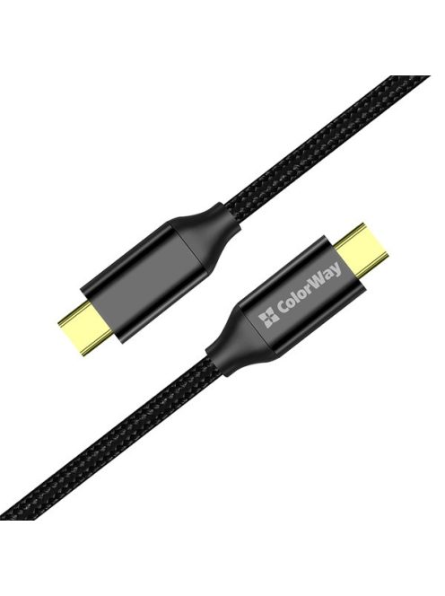 COLORWAY Kábel Type-C CW-CBPDCC062-BK, USB3.2, 20Gbps 4K PD100W, Gen2 5A 1M fekete