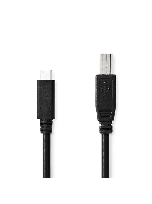 Nedis CCGB60650BK20 USB-C dugó - USB- B dugó (USB C - USB B) kábel, 480 Mbps, 2m