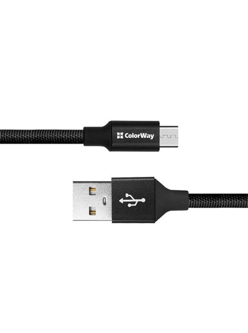 COLORWAY Kábel, USB CW-CBUC048-BK, Type-C 2.4A 25CM fekete