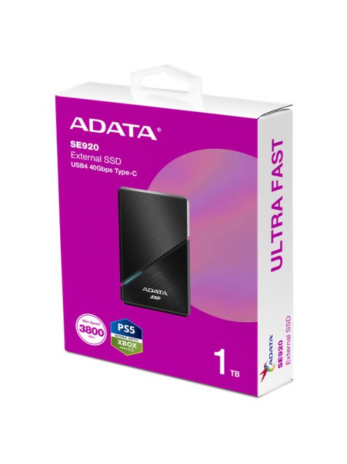 ADATA SSD Külső USB 3.2 1TB SE920 Elite, Fekete