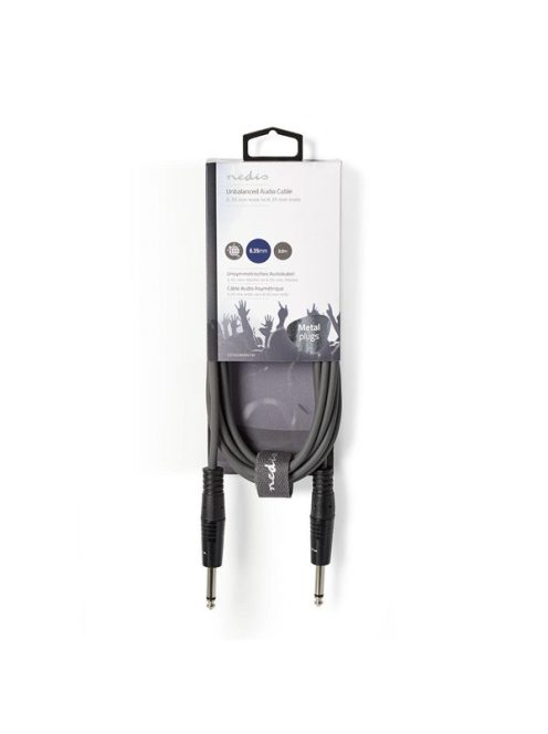 Nedis COTH23200GY50 félprofi audio kábel, 3,5mm sztero jack dugó - 2 x 6,35mm mono jack dugó, 5m, rugalmas