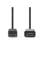 Nedis CCGL37100BK30 Display port dugó - HDMI dugó kábel 1080p, 3m