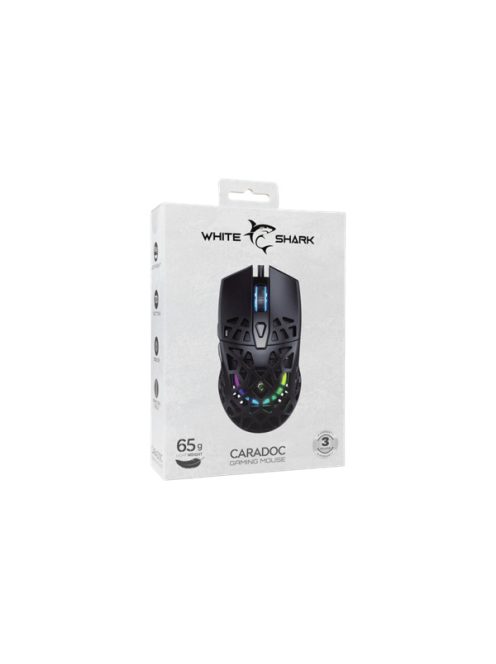 WHITE SHARK GM-5018B CARADOC-B 7D / 7200 dpi fekete RGB gamer egér