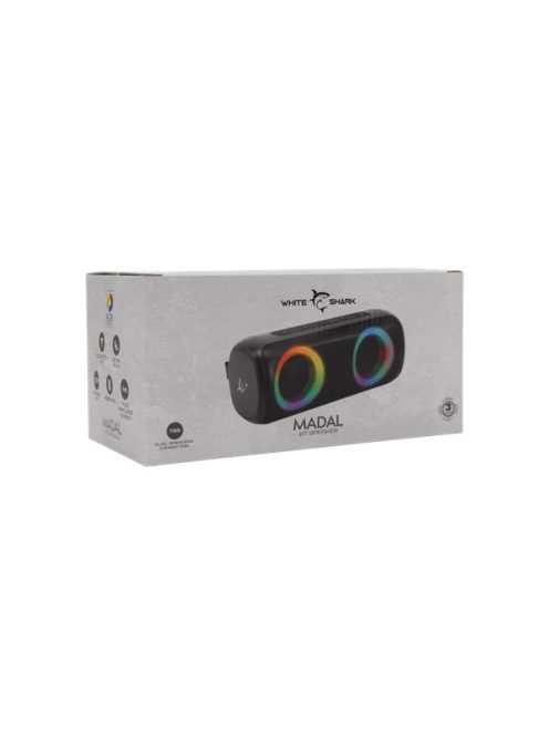 WHITE SHARK GBT-876 MADAL BLUETOOTH HANGSZÓRÓ 2X10W, TWS, fekete