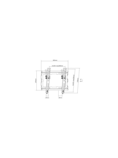 SBOX PLB-3422T-2 fali konzol,23-43 dönthető, 200X200MM, 45KG MAX.