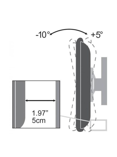 SBOX PLB-2522T-2 Fali konzol,dönthető,23-43 (58-109cm),45Kg,VESAmax:200x200
