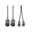 Nedis COTH15210GY15 félprofi XLR audio kábel, 2x XLR 3 tűs dugó - 2x RCA dugó, 1,5m